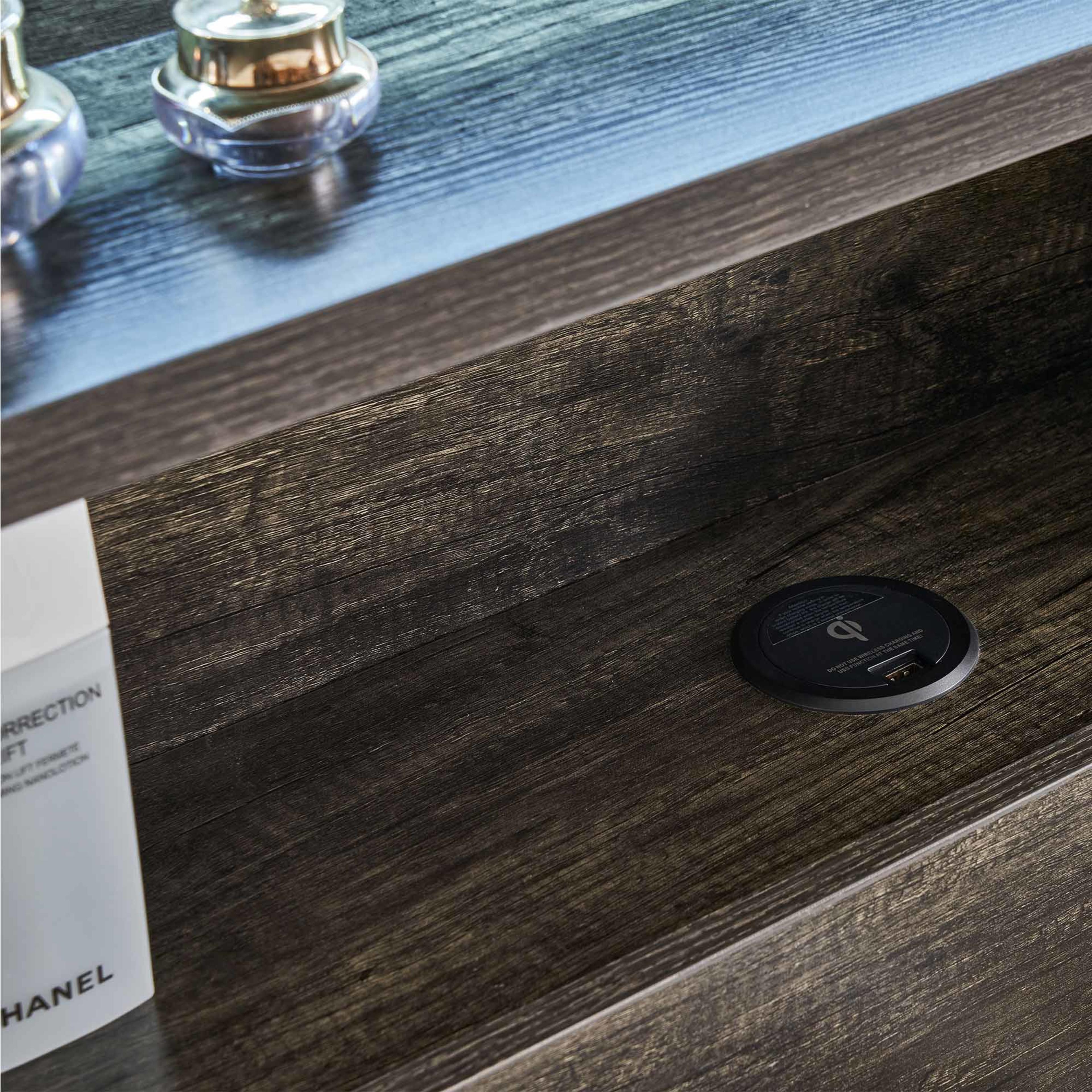 Detail image of the  Bellevue Bed Frame, Front Slat Gas Lift Base, Charcoal from Forty Winks