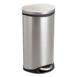 SAF9902SS, Safco Products, Step-On Medical, 7.5 gal, Steel, Stainless Steel, Round, Receptacle