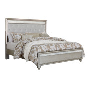 Silver Luxe Mirror Trim Bed California King Side Rails - S338-406