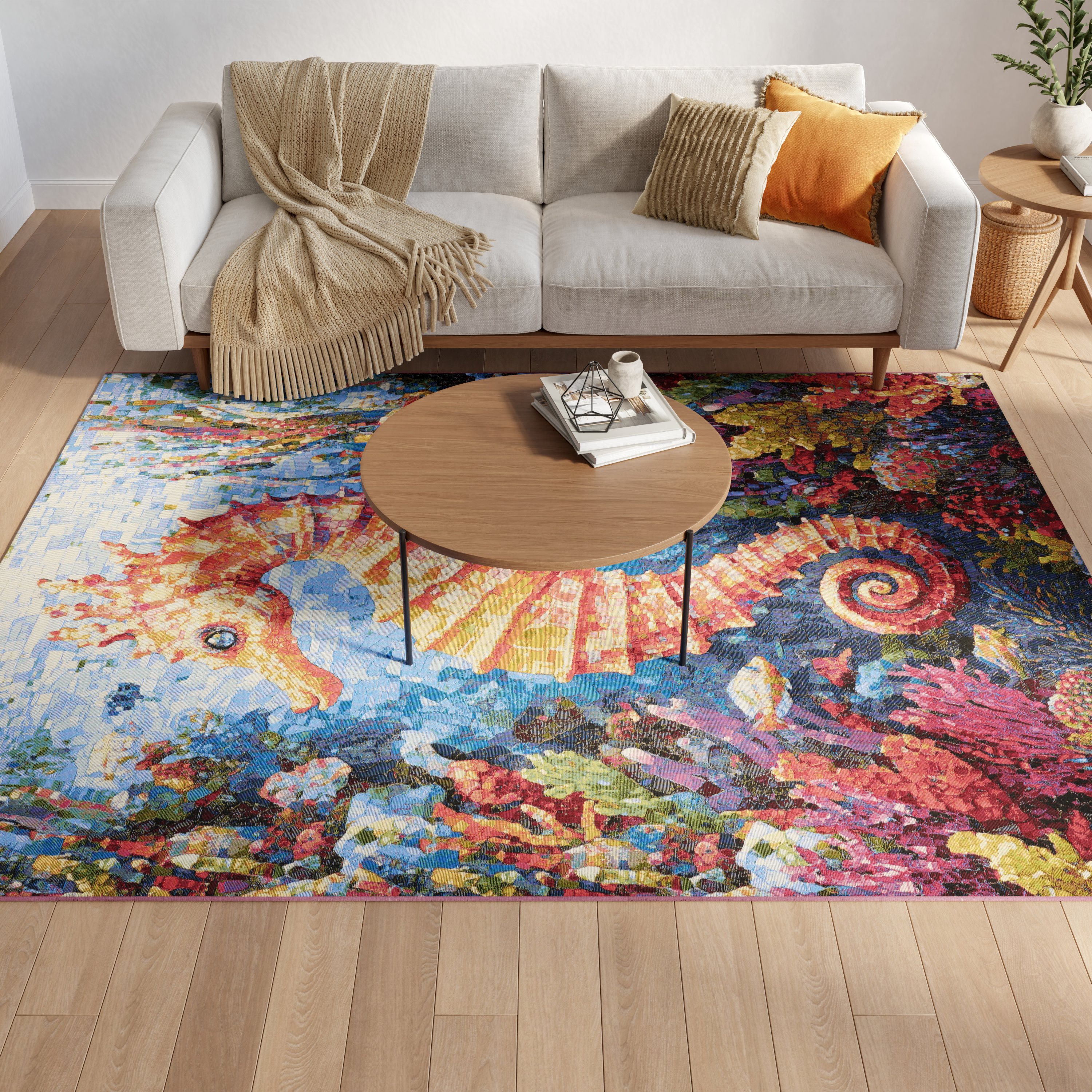 Nourison Color Splash 4' x 6' Multicolor Coastal, Nautical & Beach Rug