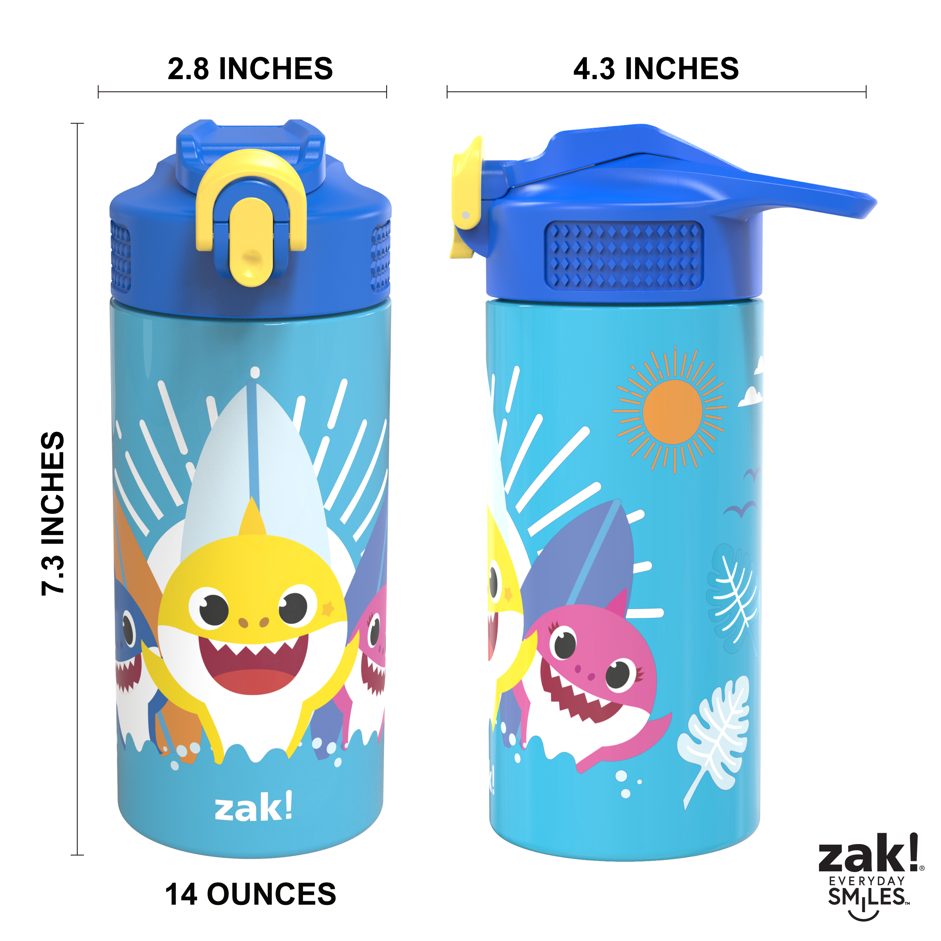 Pinkfong 14 ounce Stainless Steel Vacuum Insulated Water Bottle, Baby Shark slideshow image 10