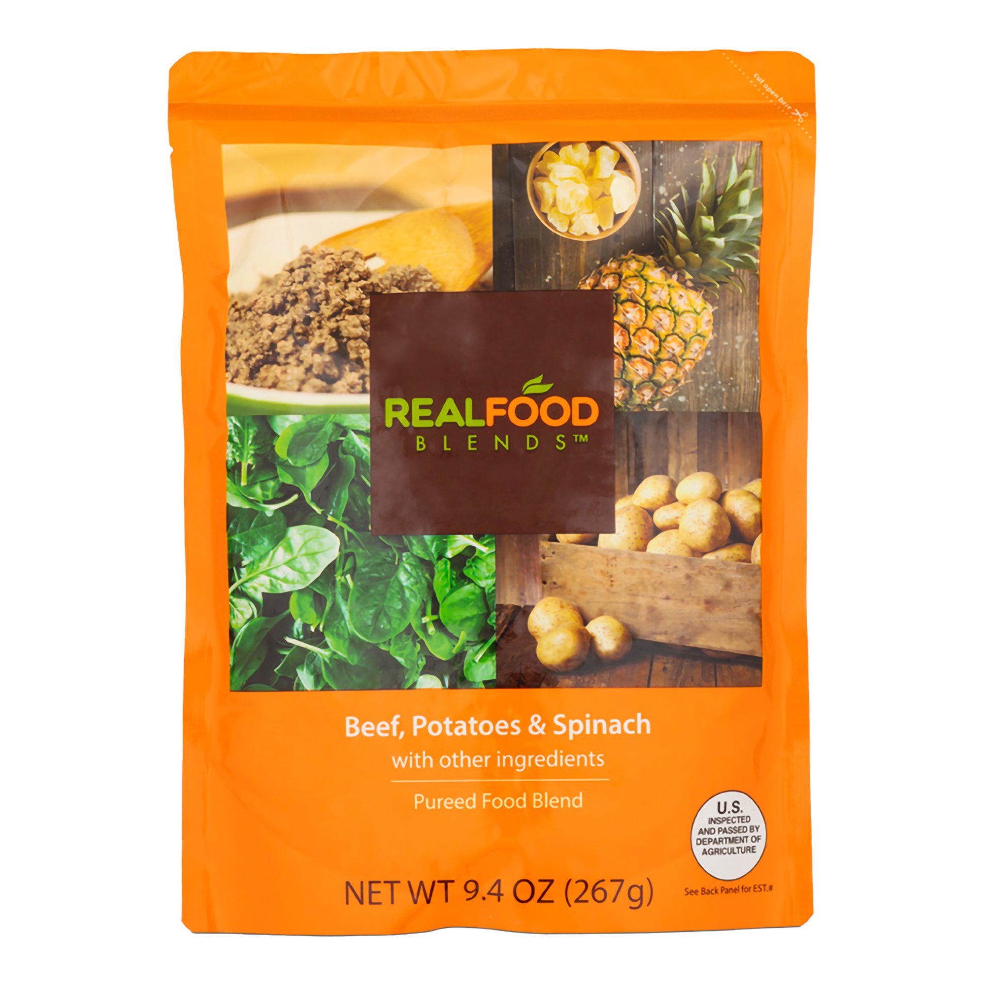 Real Food Blends Beef, Potatoes & Spinach Puree Blend for Tube Feeding, 9.4-oz. MK 1032563