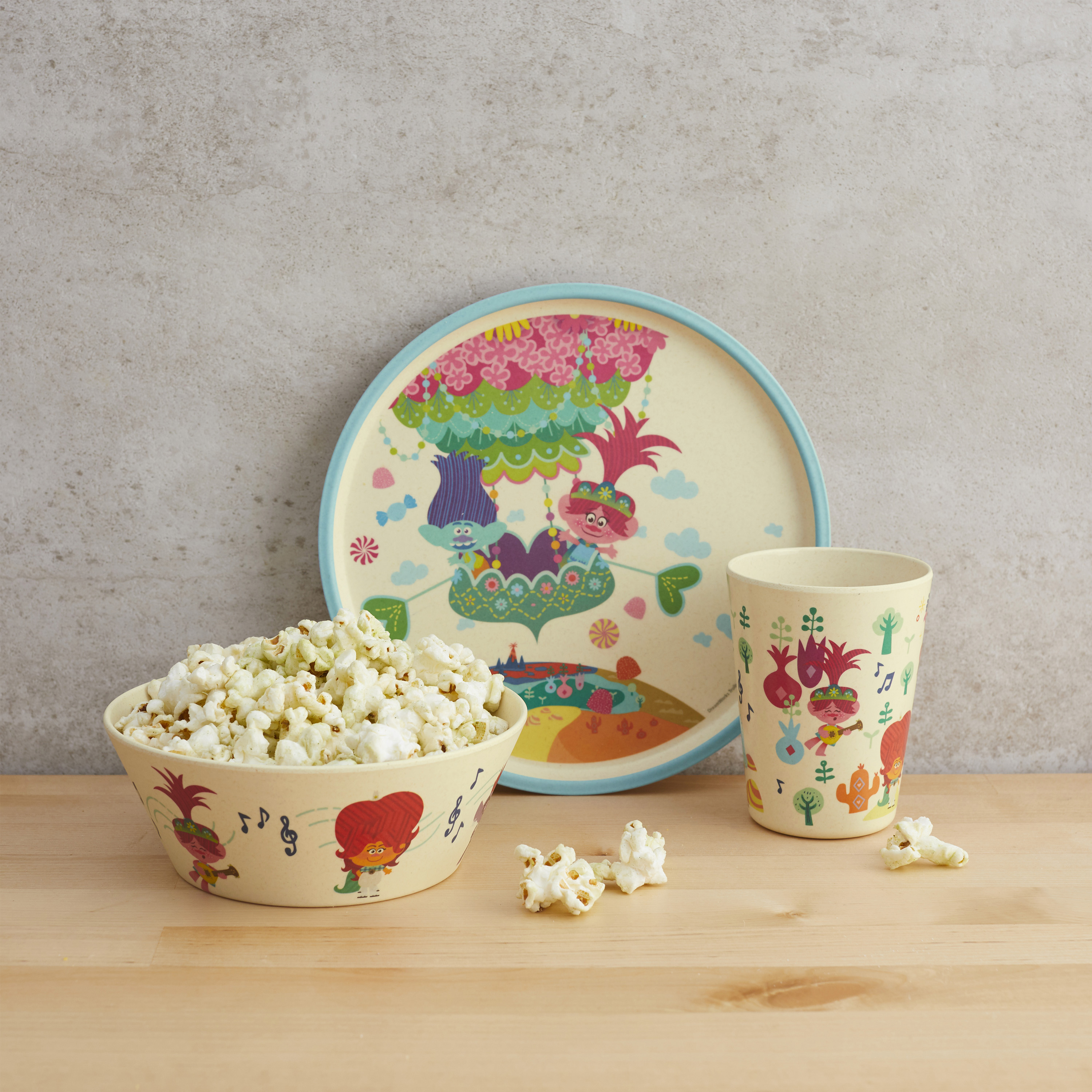Trolls 2 Movie Kids 3-piece Dinnerware Set, Poppy & Friends, 3-piece set slideshow image 9 Trolls 2 Movie Kids 3-piece Dinnerware Set, Poppy & Friends, 3-piece set slideshow image 9