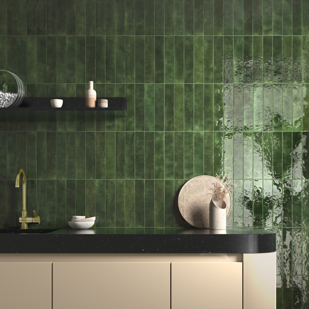 Menorca Tourmaline 2-1/2 in. x 12-7/8 in. Ceramic Wall Tile