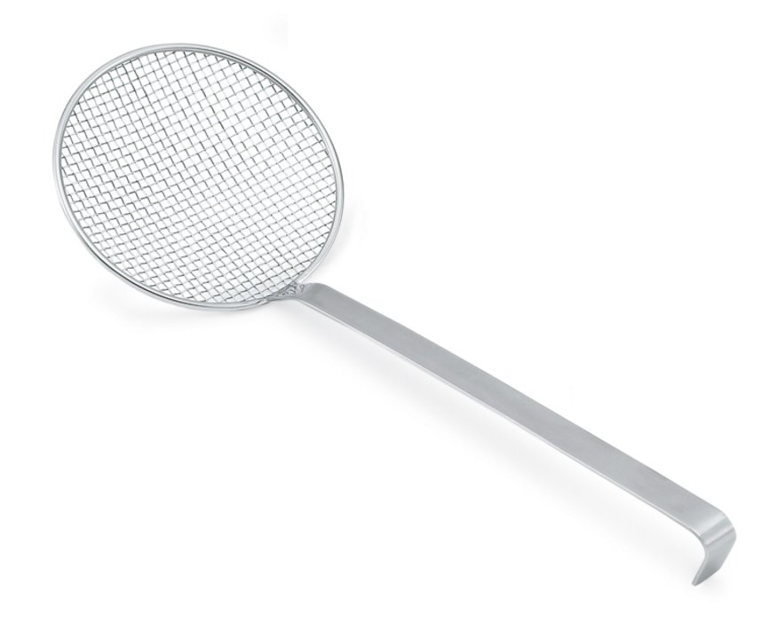 8-inch one-piece heavy-duty wire mesh skimmer with long handle