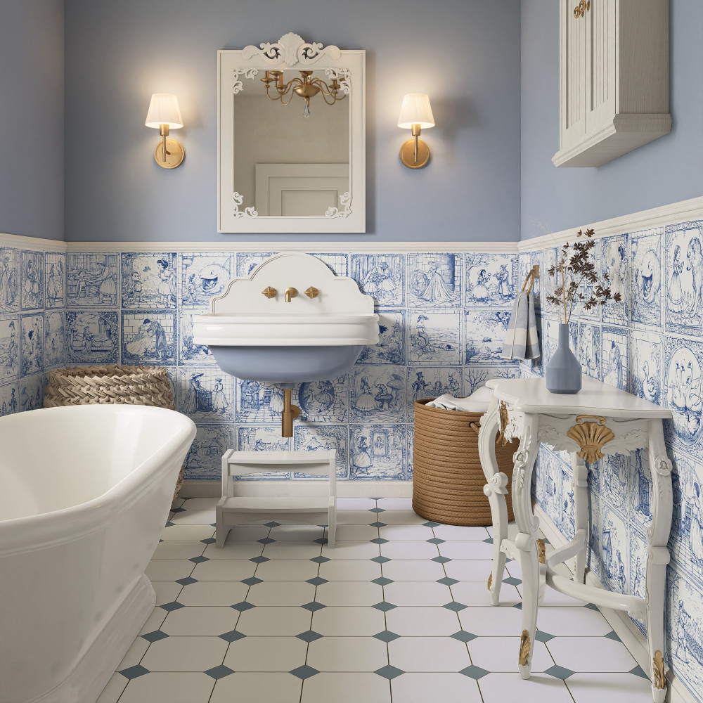 Once Upon A Tile 9-3/4 in. x 9-3/4 in. Porcelain Floor and Wall Tile