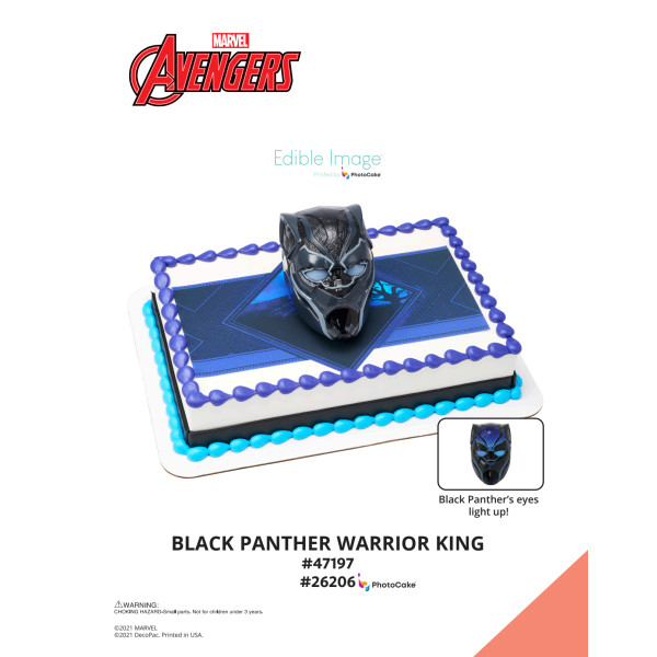MARVEL Avengers Black Panther Warrior King The Magic of Cakes® PhotoCake® Enhanced Background Page
