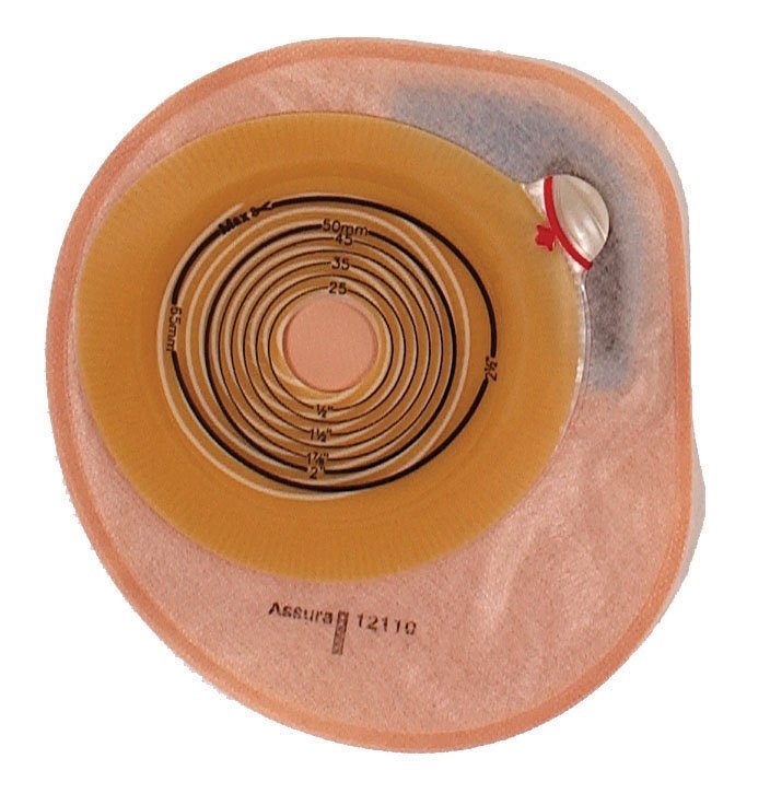 Assura Original 1-Piece Closed End Transparent Colostomy Pouch, 35mm Stoma MK 524066
