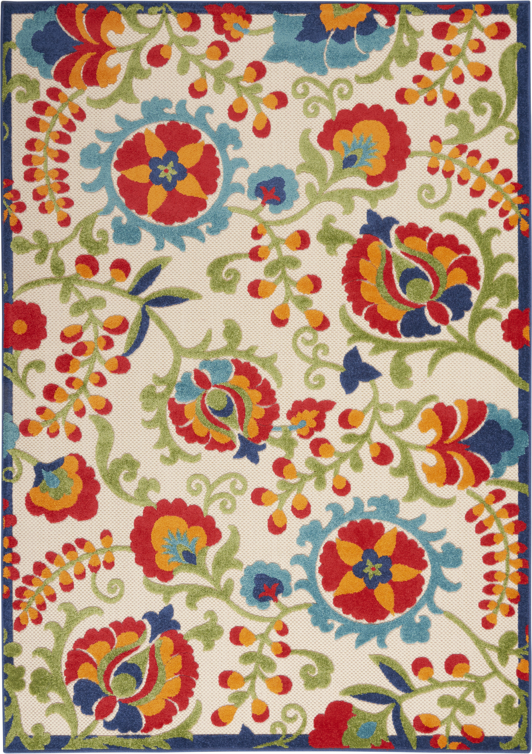 Nourison Aloha 3'6" x 5'6" Multicolor Farmhouse Rug