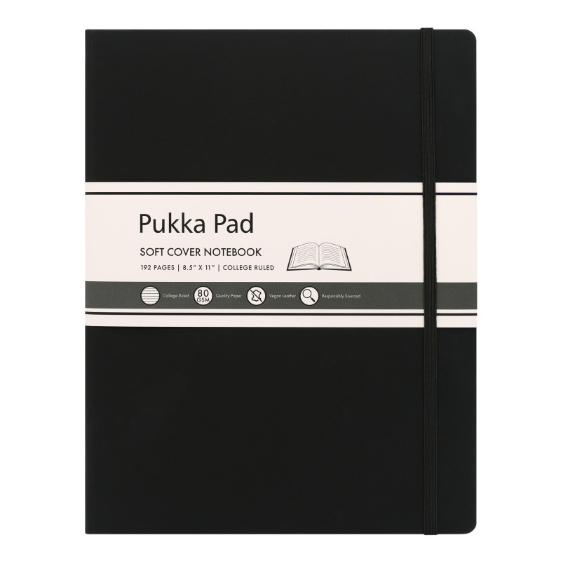 Pukka Soft Cover Lettersize College Ruled - Black