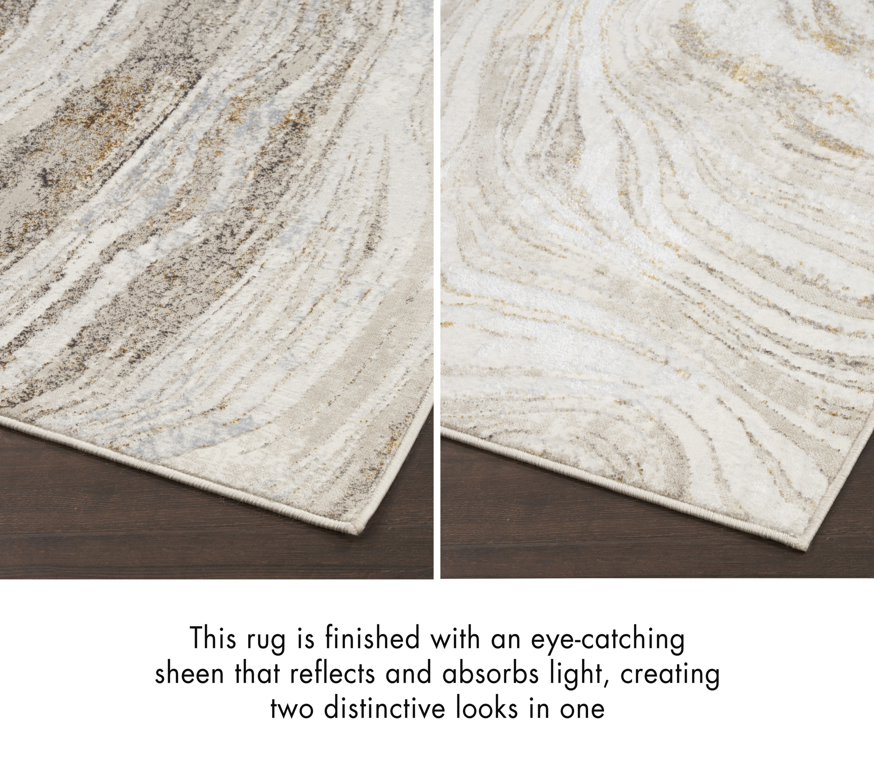 Nourison Glitz 3'11" x 5'11" Grey Gold Modern Indoor Rug