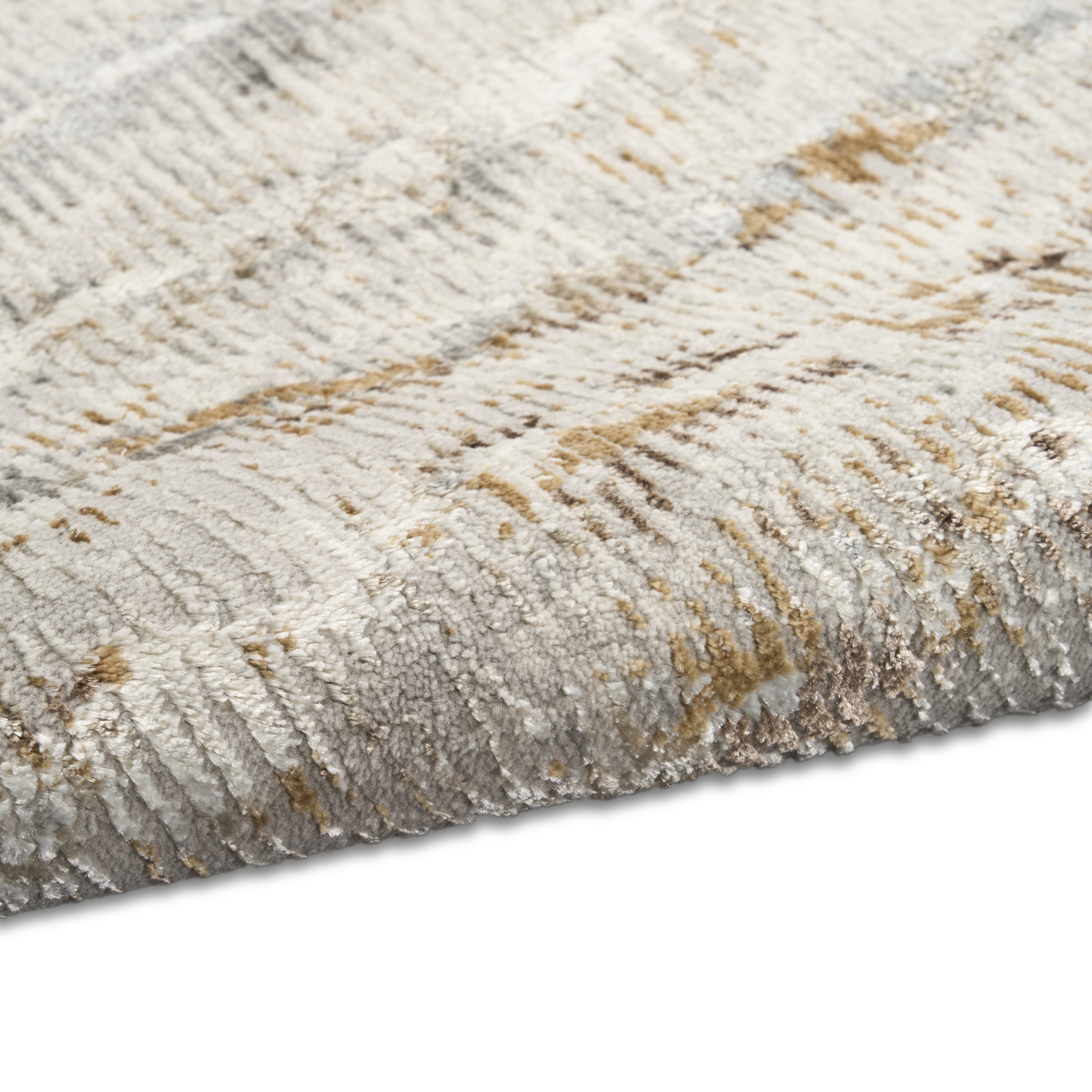 Calvin Klein CK073 Compass 5'3" x 7'3" Ivory Rust Modern Indoor Rug