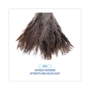Boardwalk, Professional Ostrich Feather Duster, Gray, 14" Length, 6" Handle, Ostrich Feather, Gray, 8 in