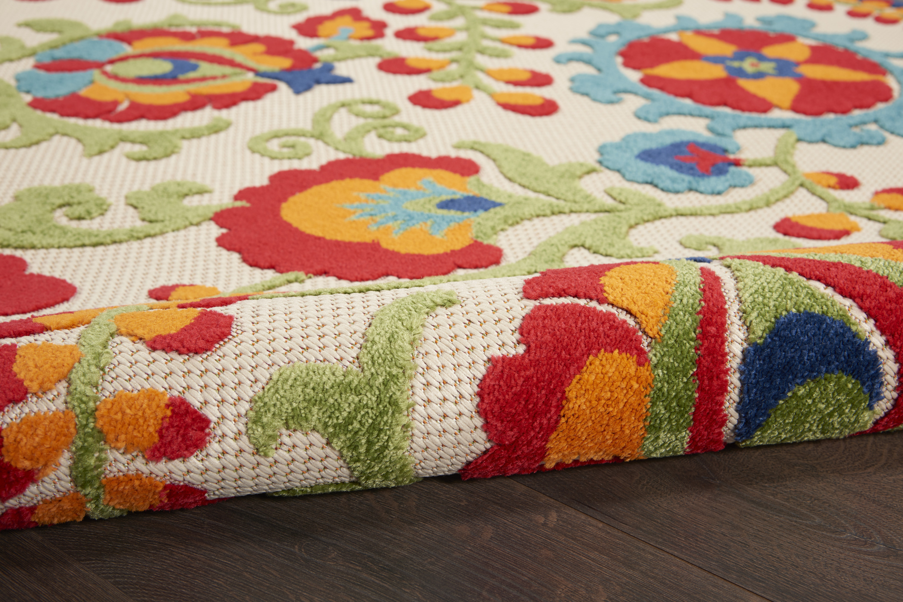 Nourison Aloha 6' x 9' Multicolor Farmhouse Rug