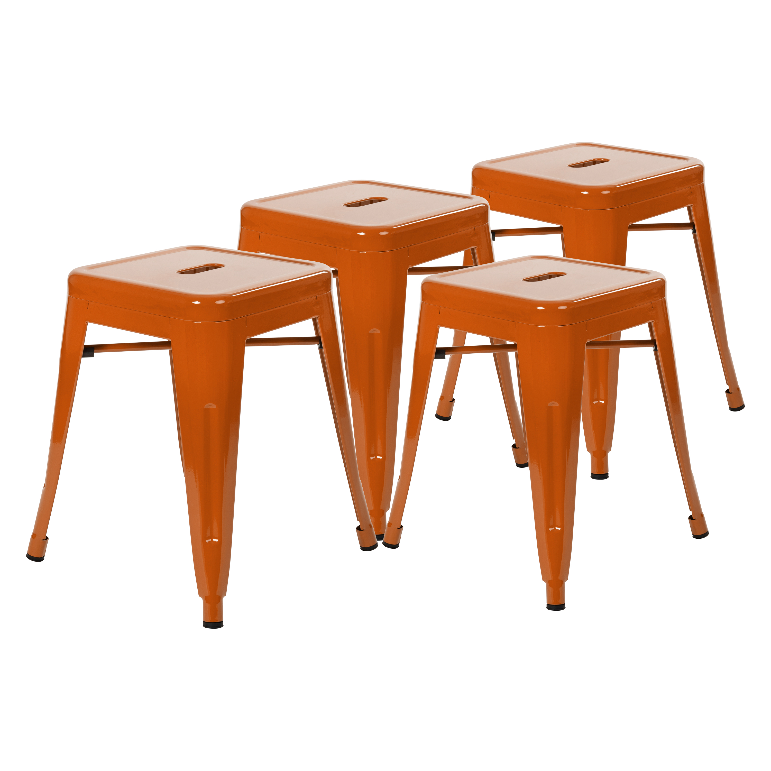 18" Table Height Stool, Stackable Backless Metal Indoor Dining Stool, Commerc... - Picture 15 of 114