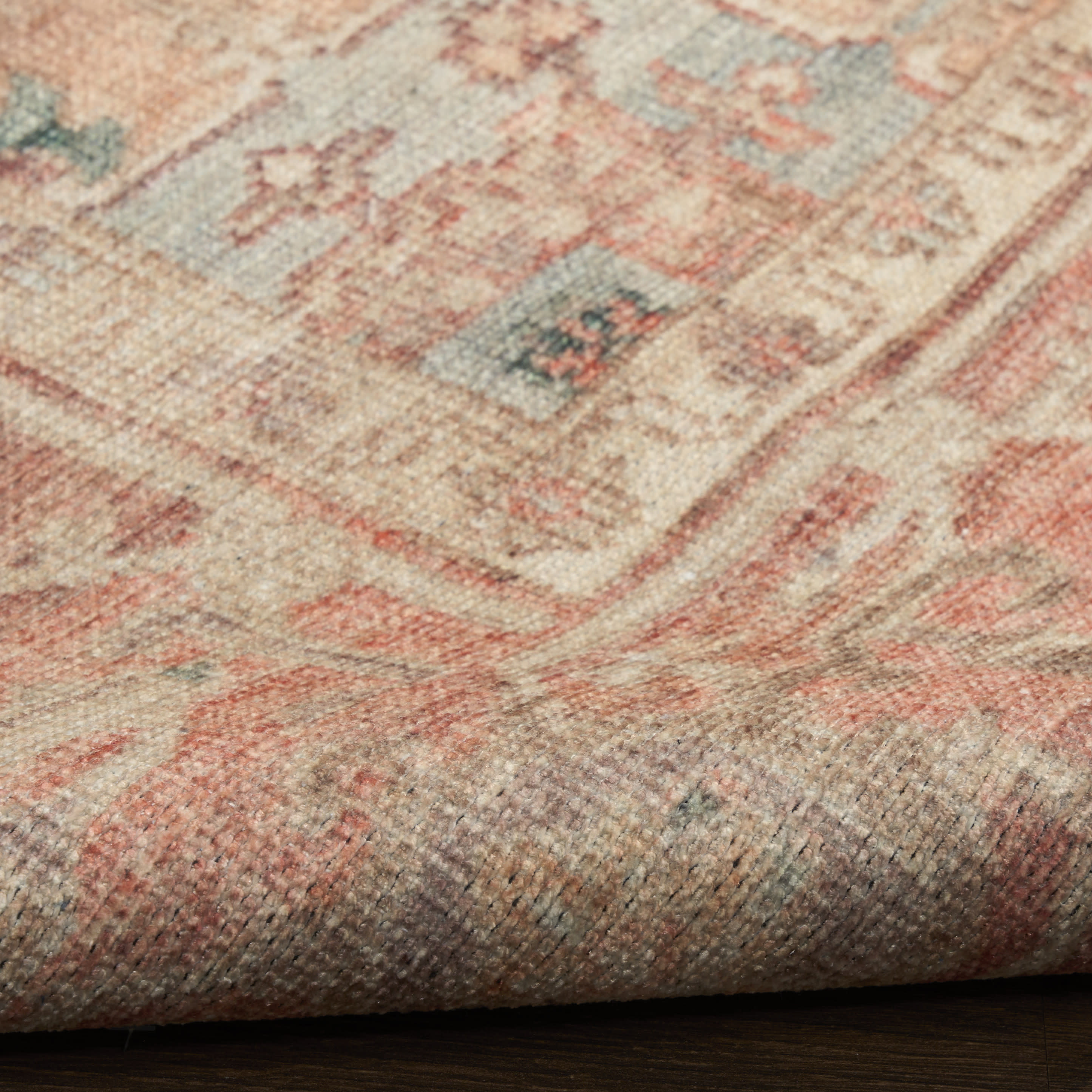 Nourison Vintage Washables 9' x 12' Coral Taupe Vintage Indoor Rug