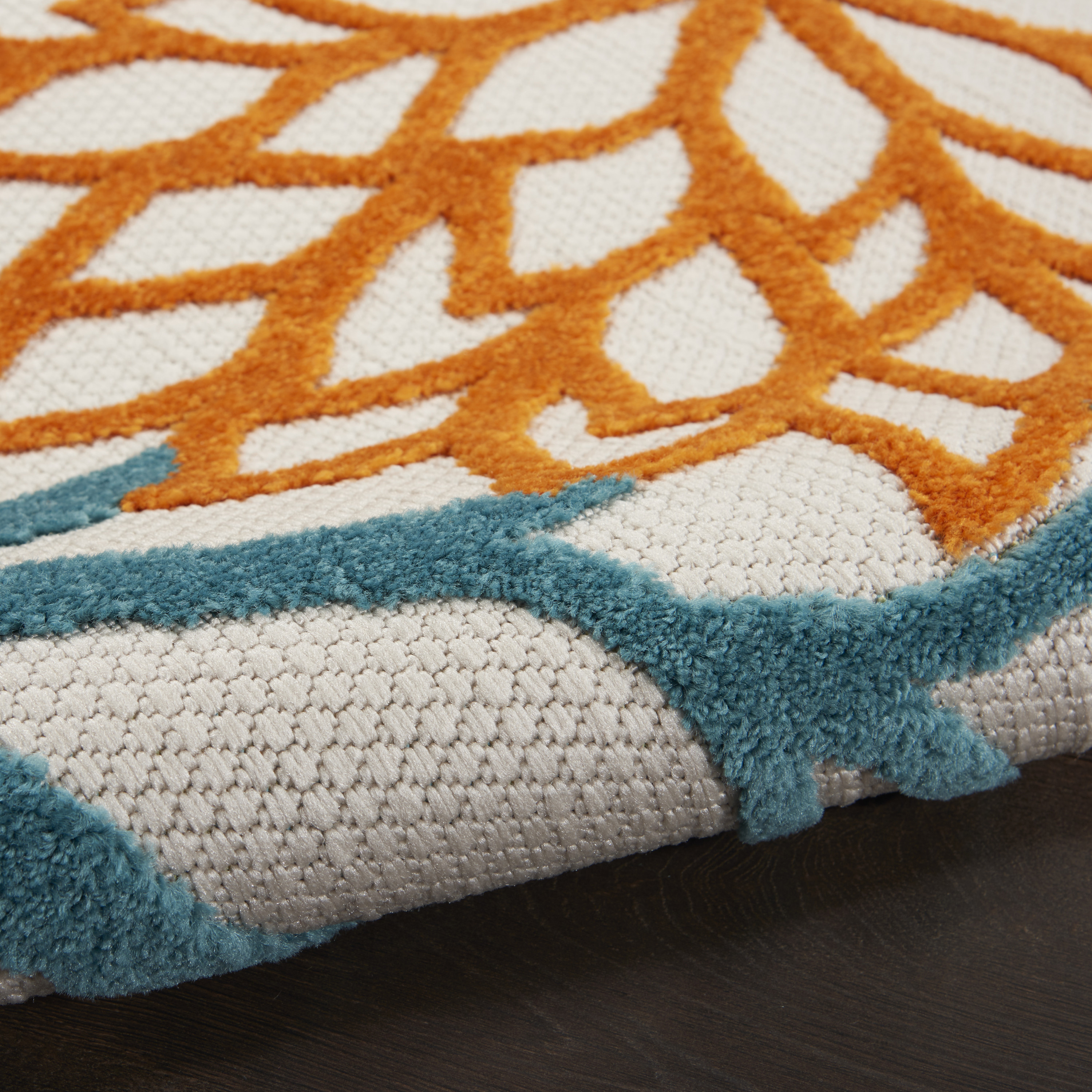 Nourison Aloha 6' x 9' Turquoise Multicolor Tropical Rug