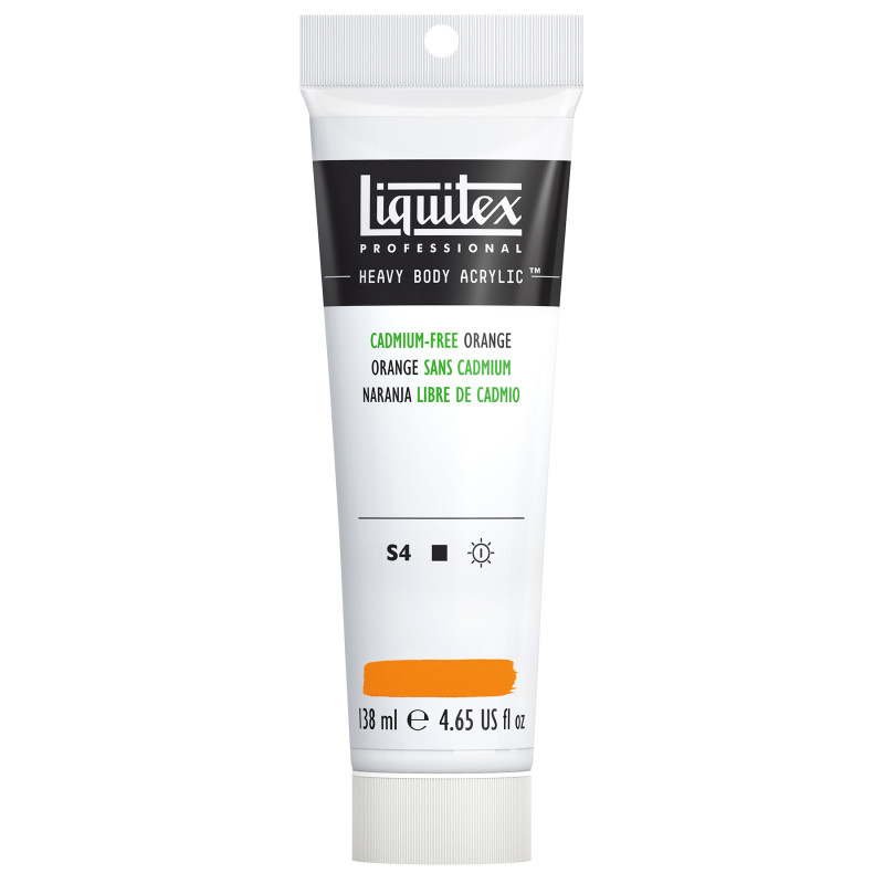 Professional Heavy Body Acrylic Paint, 138 mL Tube, Cadmium Free Orange