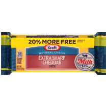 Kraft Extra Sharp Cheddar Natural Cheese Block 9.6 oz 