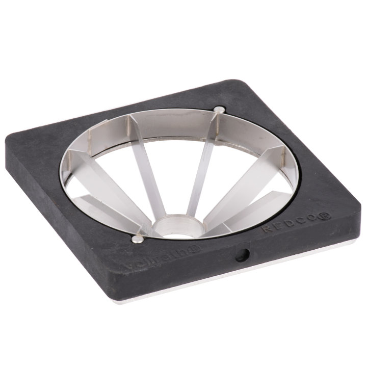 Pusher block and 8-section-core replacement blade assembly for wall-mounted Insta Cut® 3.5 manual food processor