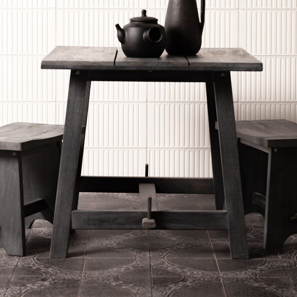 Kings Jaipur Black 17-5/8 in. x 17-5/8 in. Ceramic Floor and Wall Tile