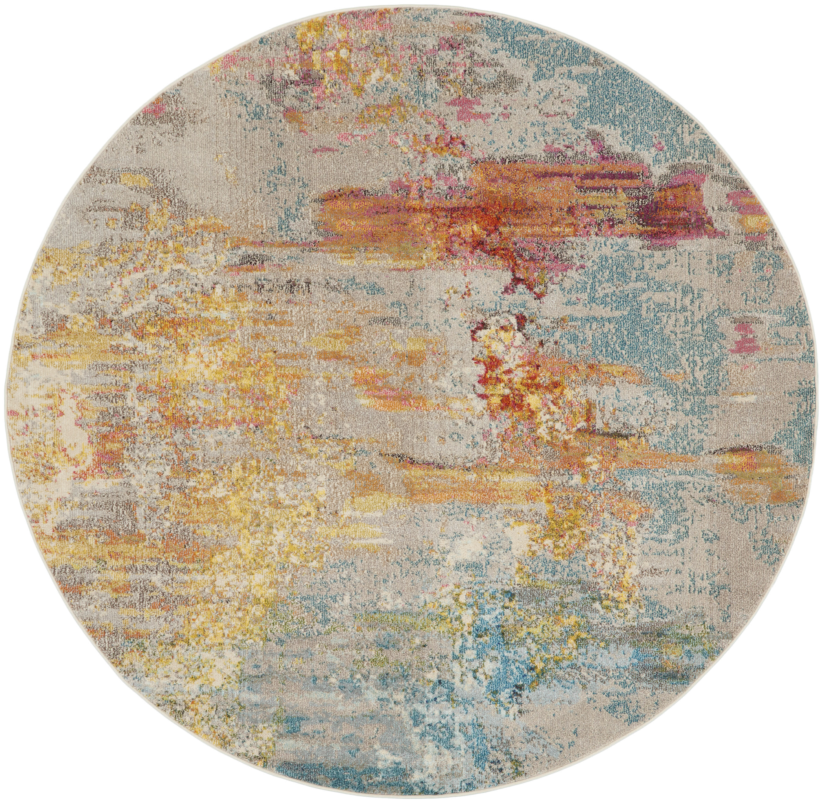 Nourison Celestial 10' x Round Sealife Modern Indoor Rug