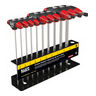 Hex Key Set, SAE, T-Handle, 9-Inch with Stand, 10-Piece