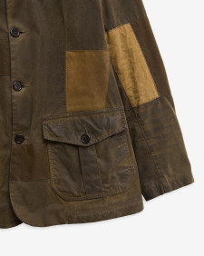 Barbour Re-Loved Lutz Waxed Jacket - Size L Olive