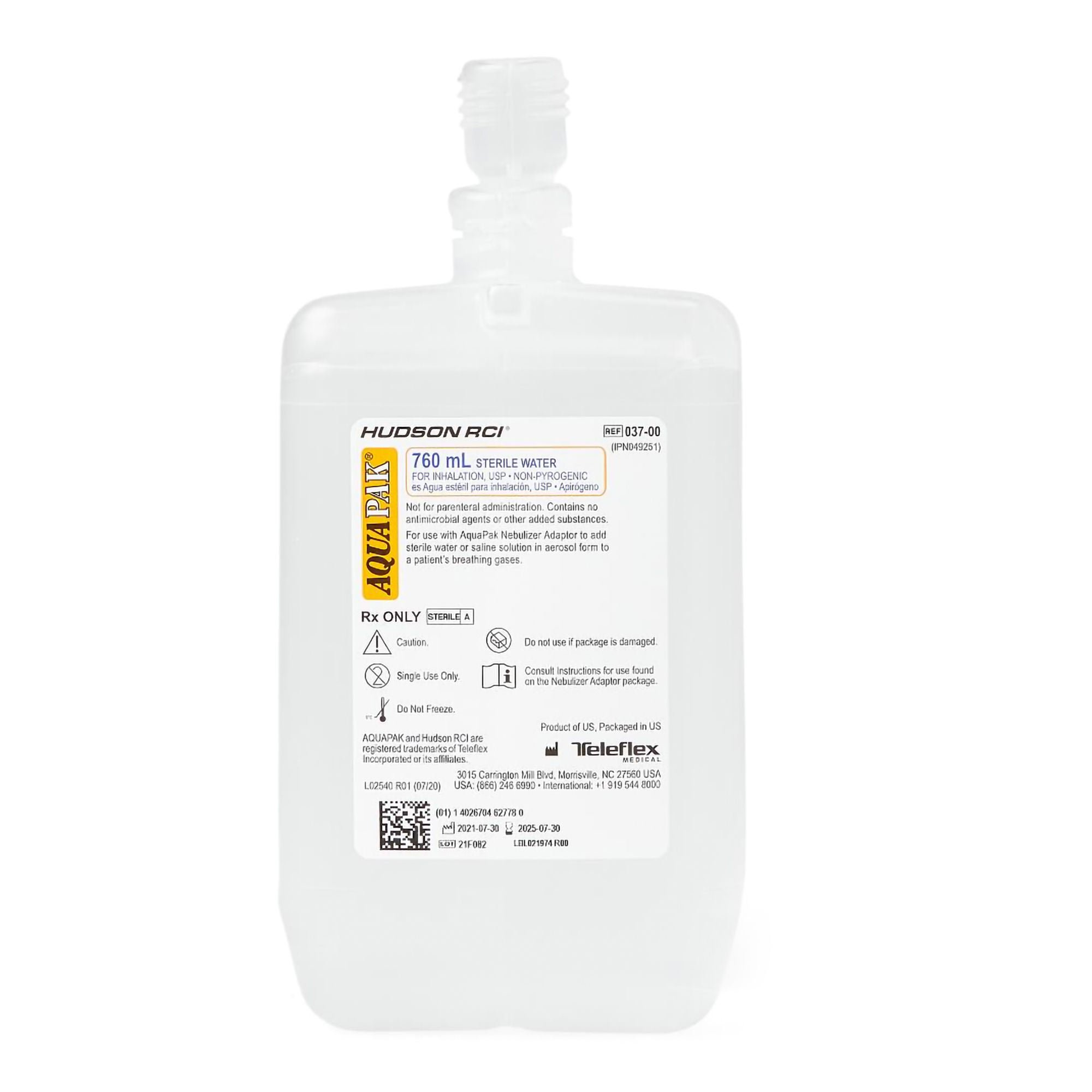 Aquapak® Water for use with AquaPak Nebulizer