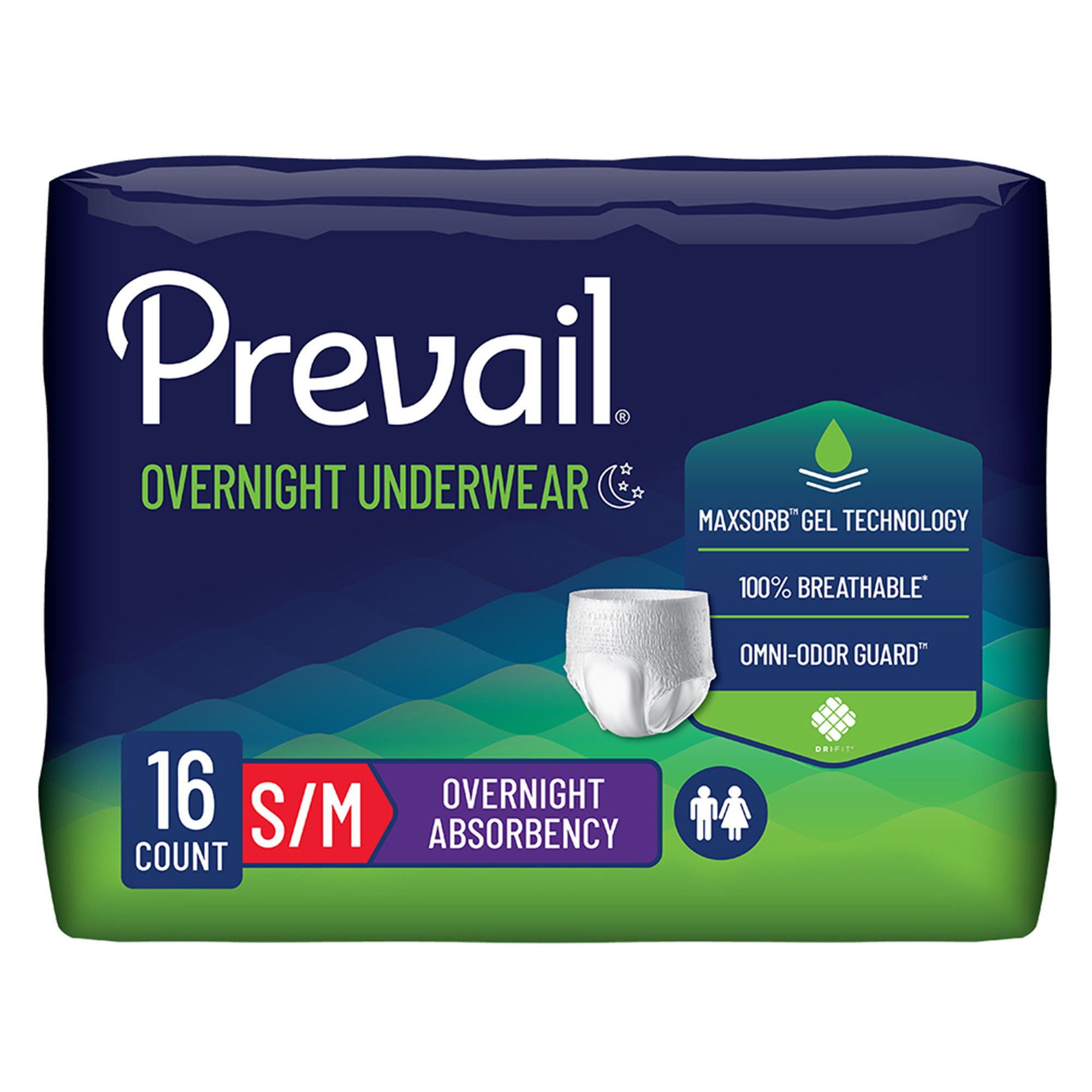 Prevail® Overnight Absorbent Underwear, Small