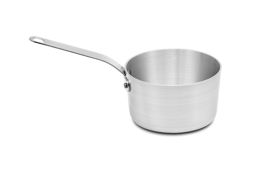 1 ½-quart Wear-Ever® tapered aluminum saucepan with natural finish and plated handle