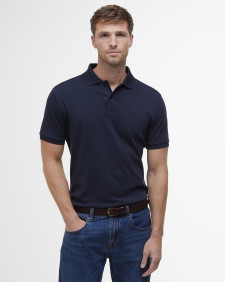 Drayton Linen Tailored Polo Shirt Classic Navy
