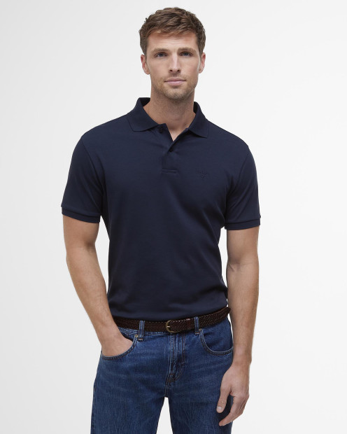 Drayton Linen Tailored Polo Shirt Classic Navy