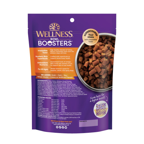 Wellness Bowl Boosters Tender Topper Turkey & Chicken back packaging
