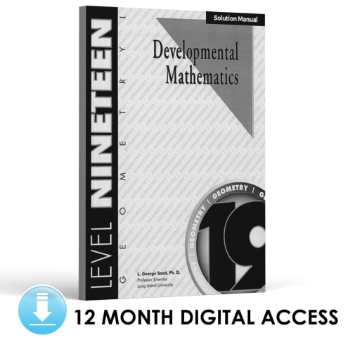 Developmental Math: Level 19 Solution Manual | Geometry 1: Foundations of Geometry (12 Month Access)