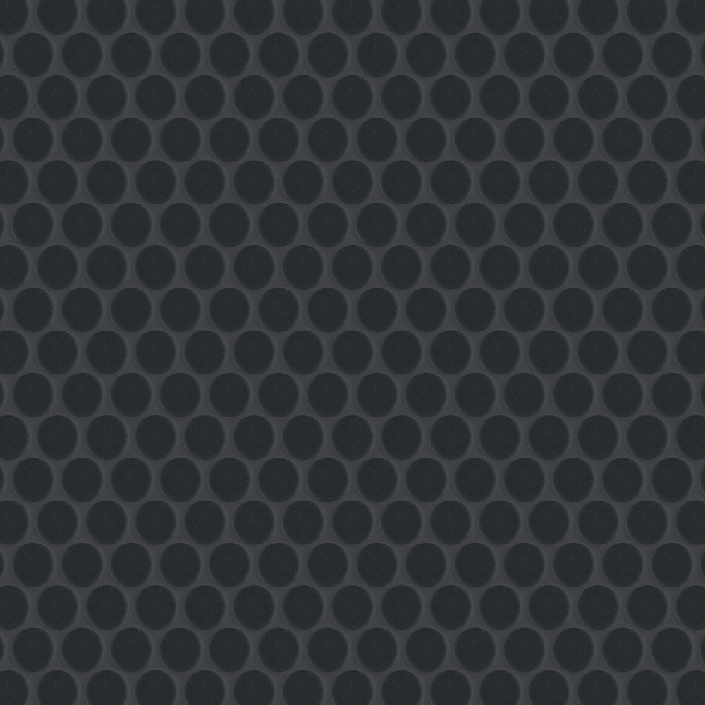 Hudson Penny Round Matte Black 11-7/8 in. x 12-5/8 in. Porcelain Mosaic Tile