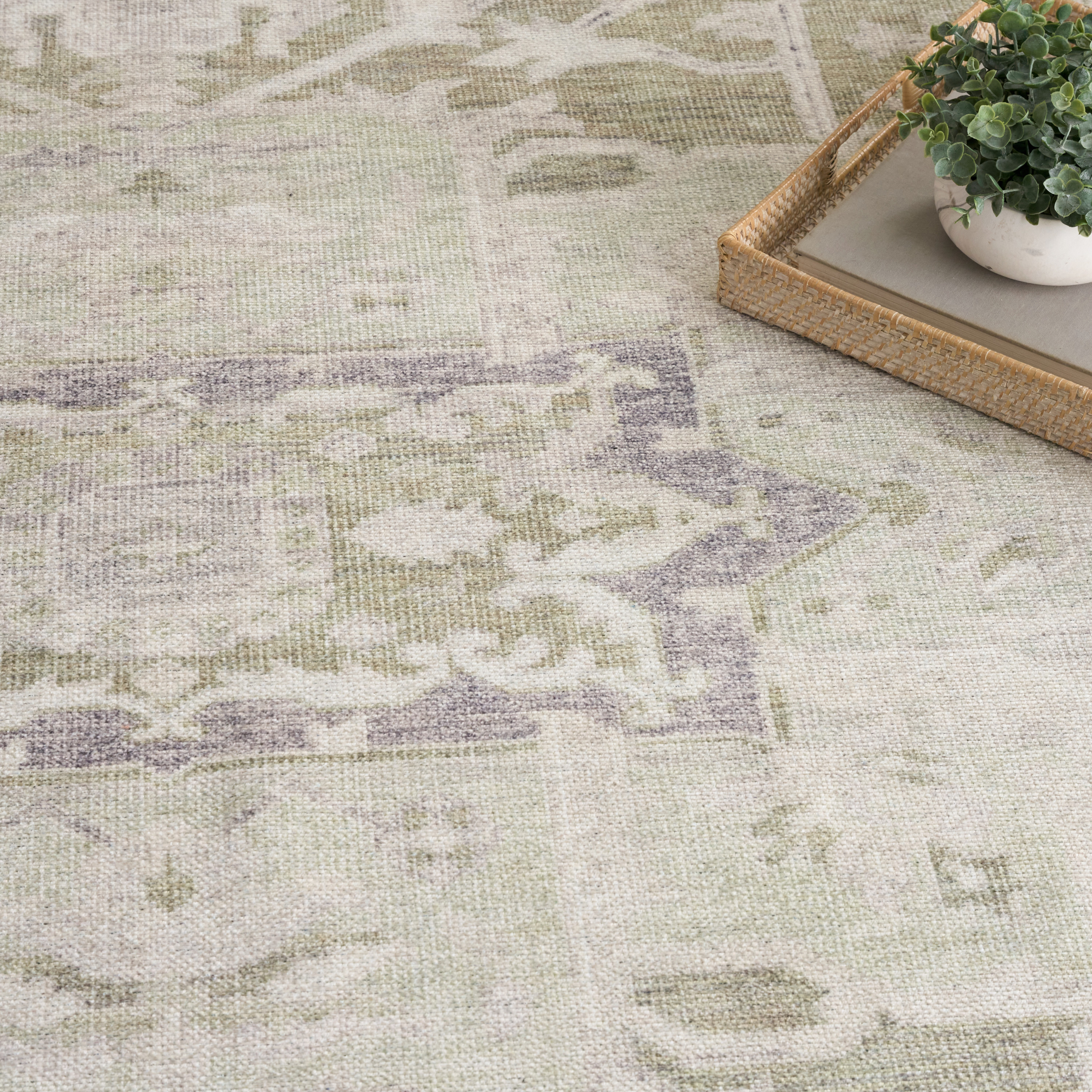 Nourison Vintage Washables 7'10" x 9'10" Green Vintage Indoor Rug
