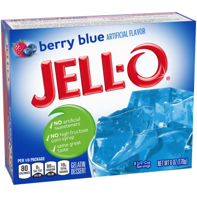 Jell-O Berry Blue Gelatin Dessert, 6 oz Box