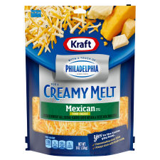 Kraft Mexican Style Four Cheese Shredded Cheese with a Touch of Philadelphia for a Creamy Melt, 8 oz Bag