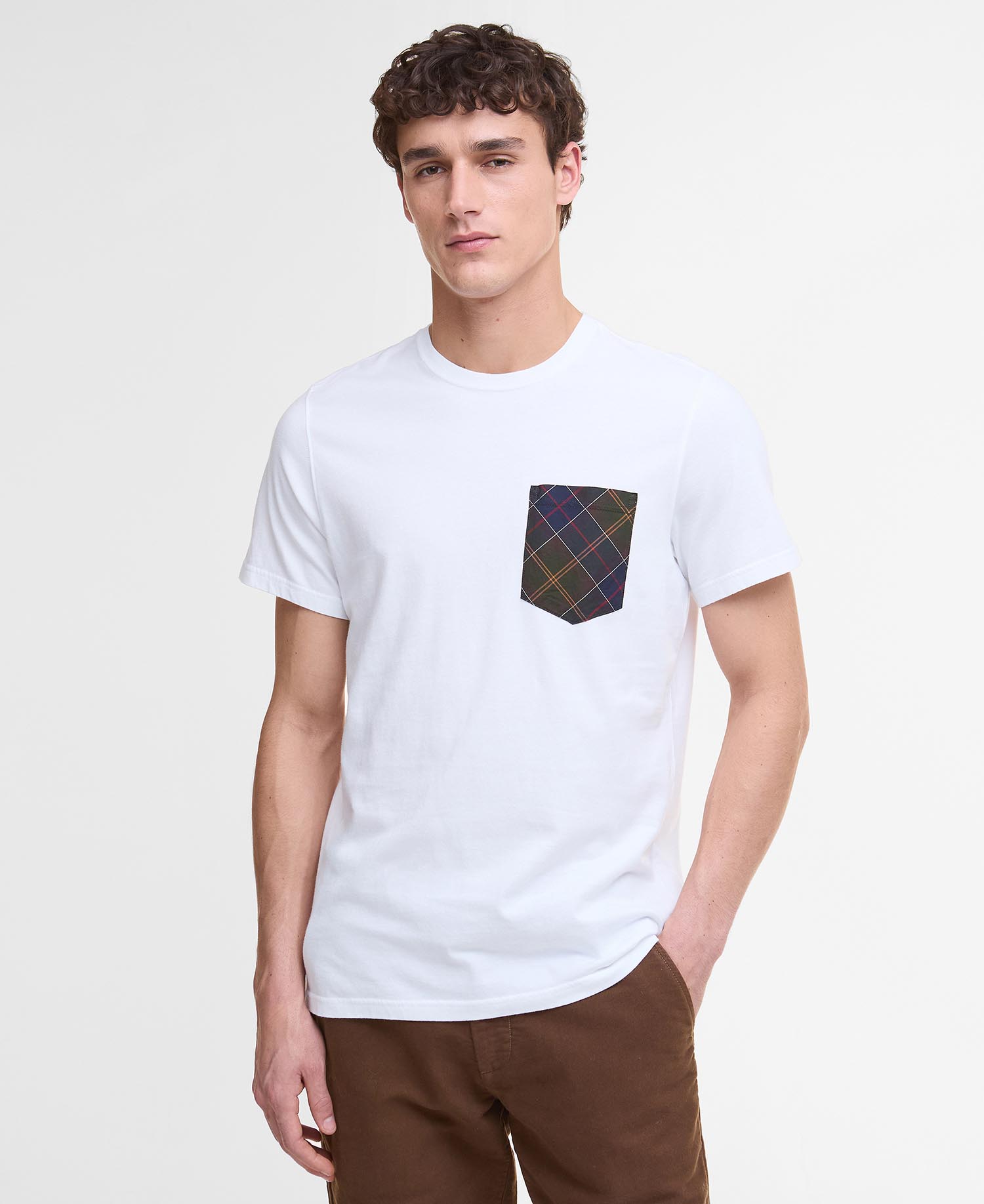 T-Shirt con taschino in tartan Arnside image number 0