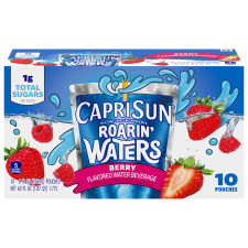 Capri Sun Roarin' Waters Berry Rapids Naturally Flavored Water Beverage, 10 ct Box, 6 fl oz Drink Pouches