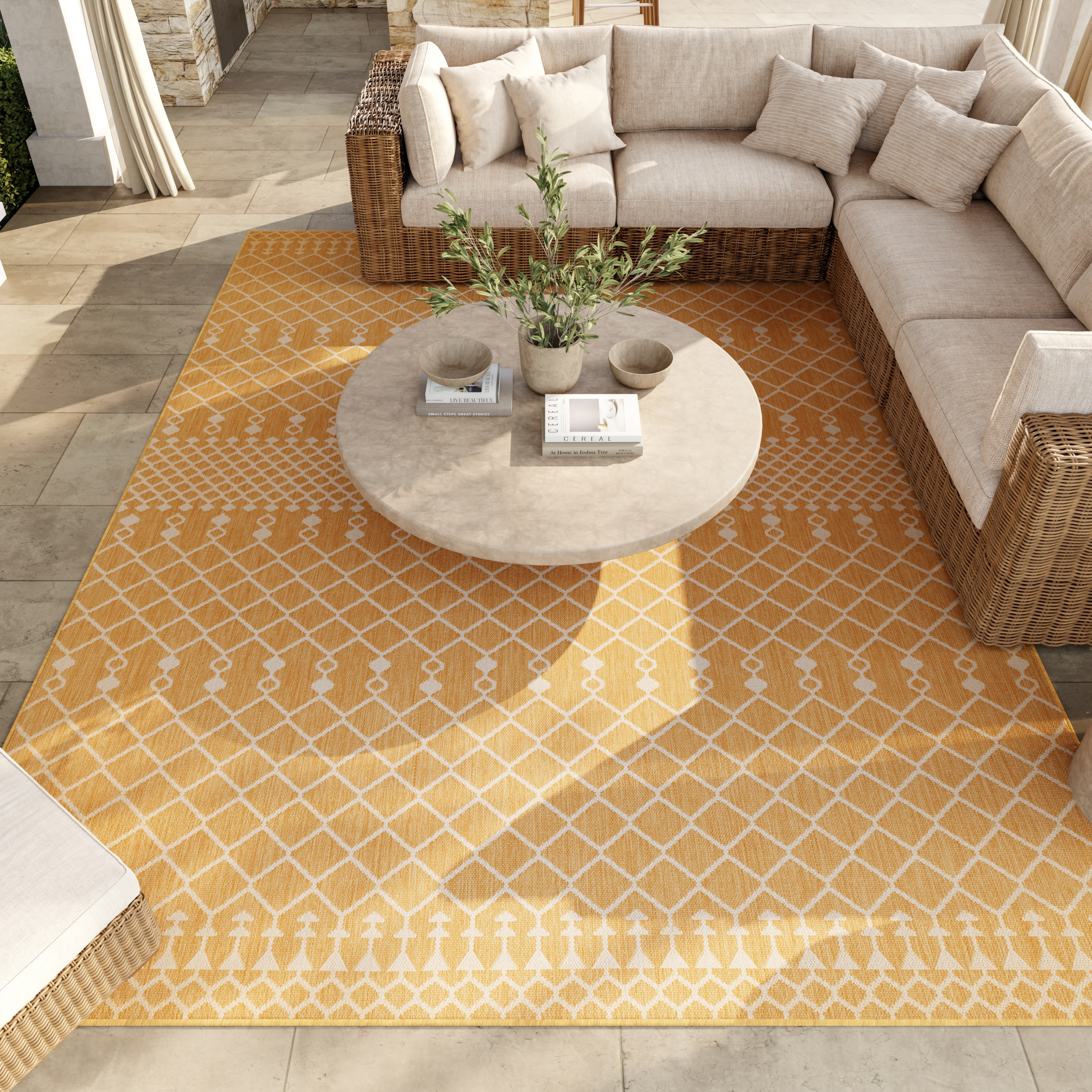 Nourison Positano 8' x 10' Yellow Modern Rug