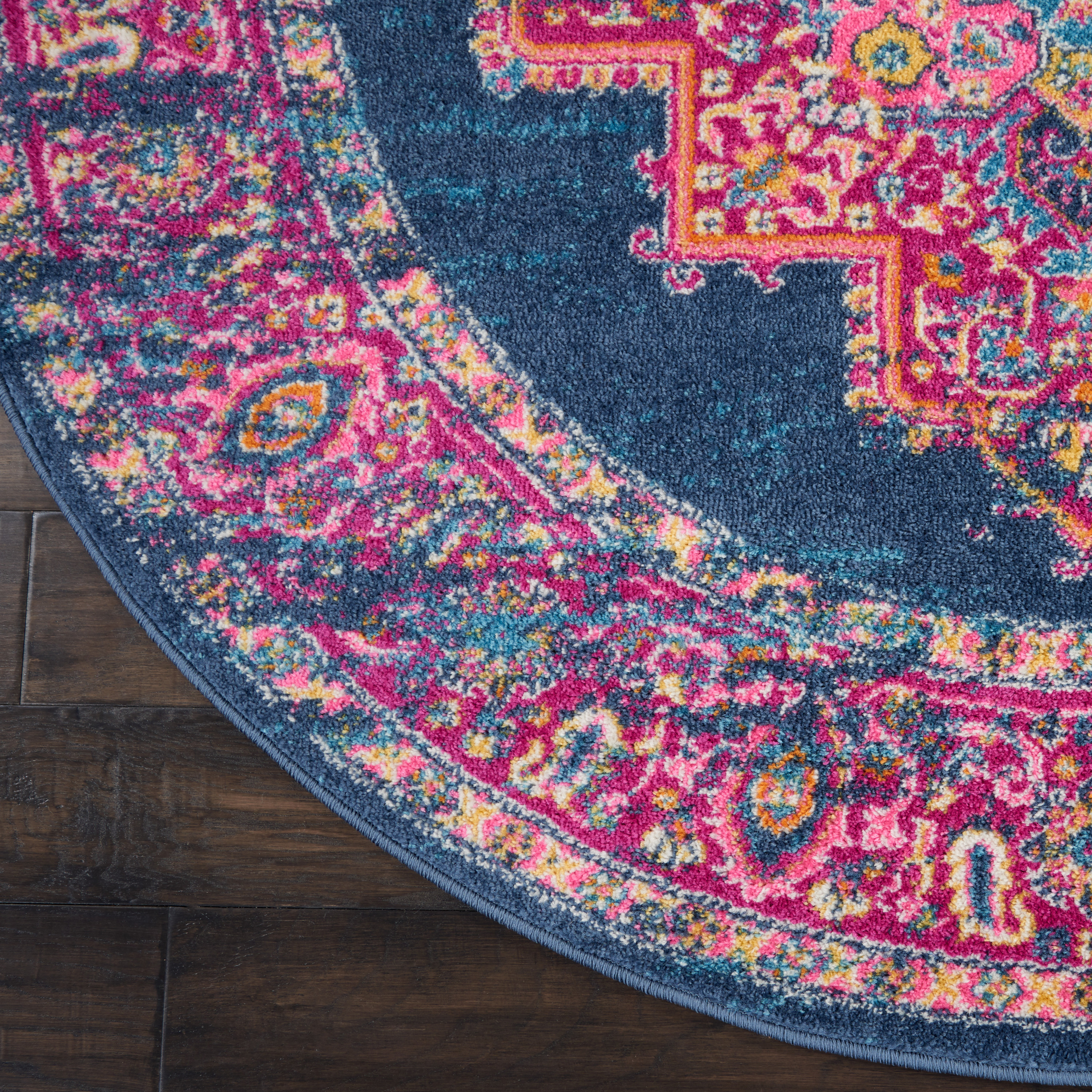 Nourison Passion 8' x Round Blue Bohemian Indoor Rug
