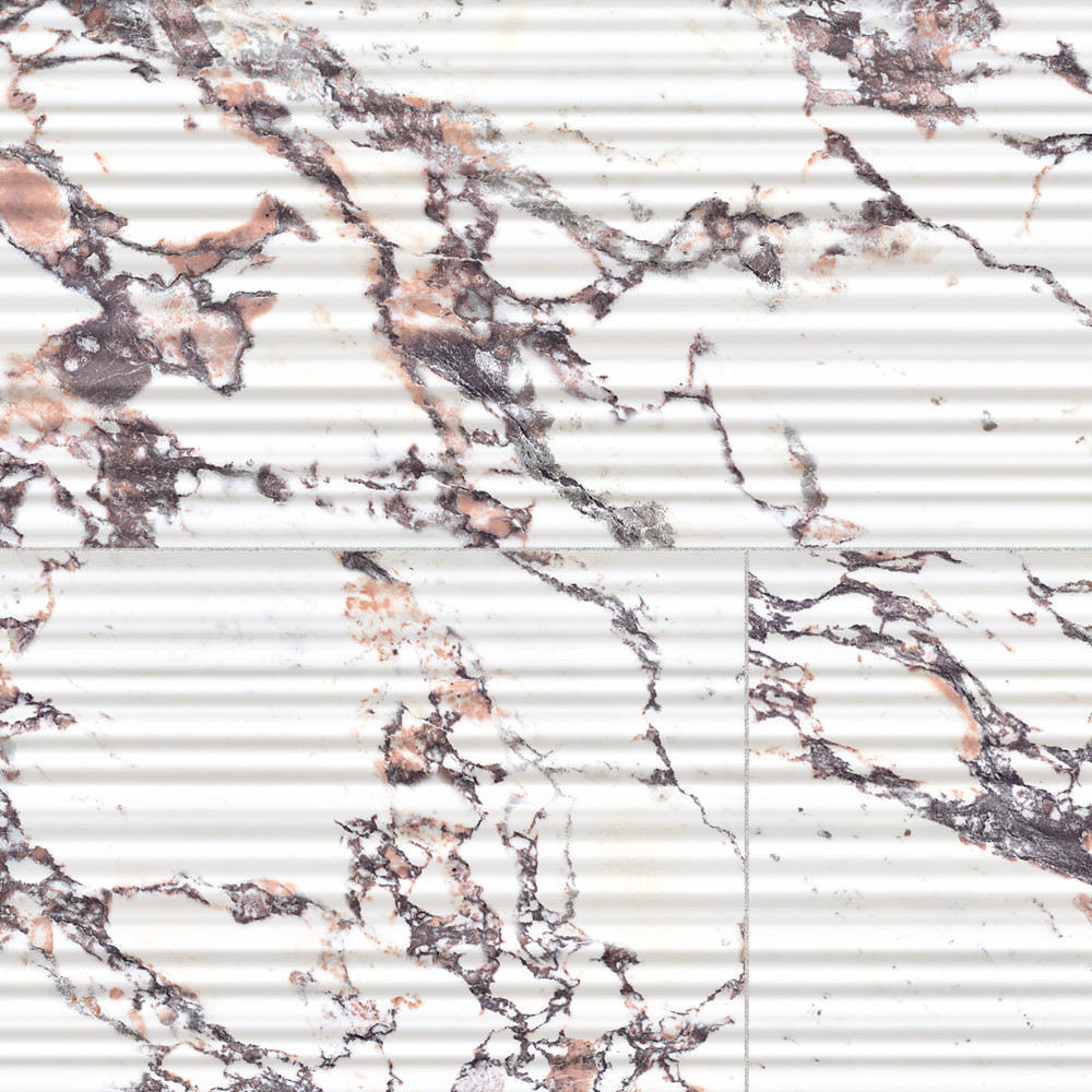 Touche Pleated Deco Rubis 11-3/4 in. x 23-1/2 in. Porcelain Floor and Wall Tile