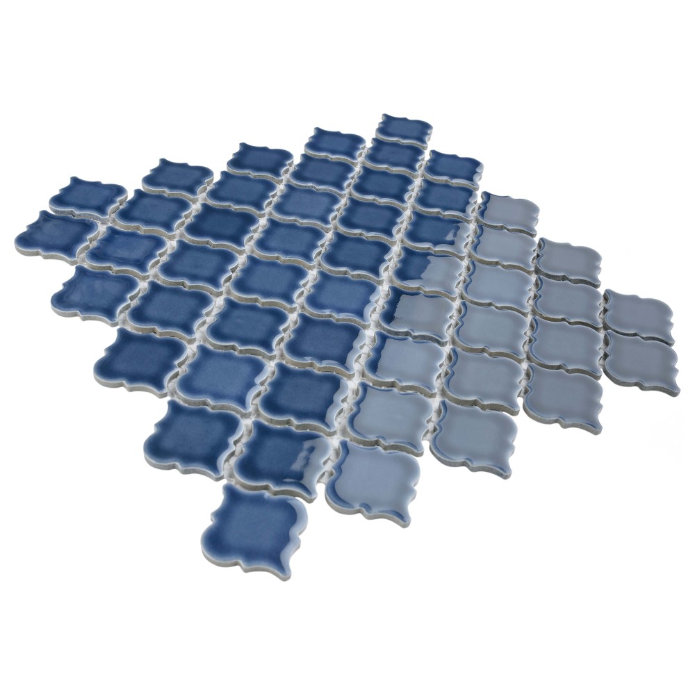 Hudson Tangier Denim Blue 12-3/8 in. x 12-3/8 in. Porcelain Mosaic Tile