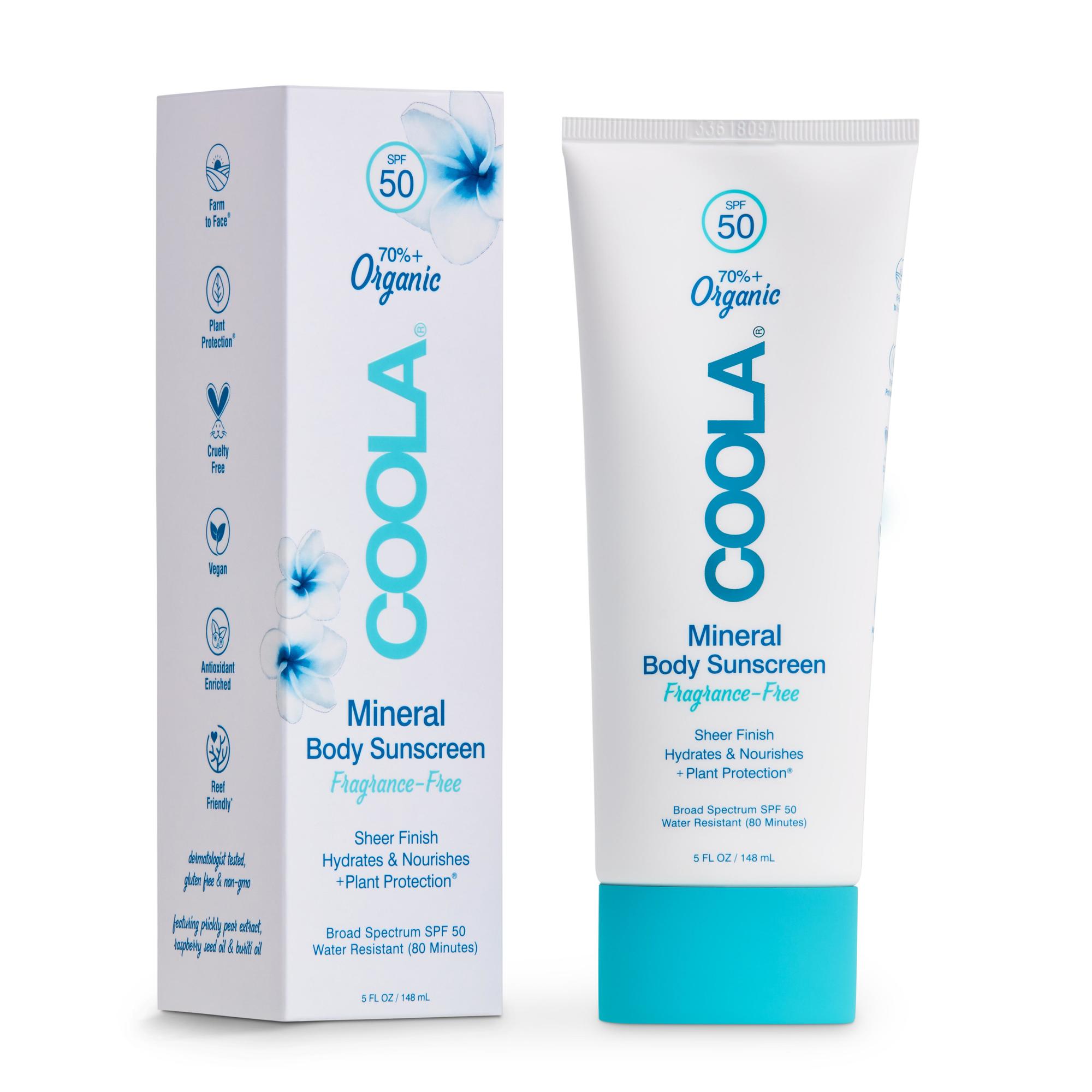Coola® Mineral Body Sunscreen SPF 50 Fragrance Free, 5-ounce Tube