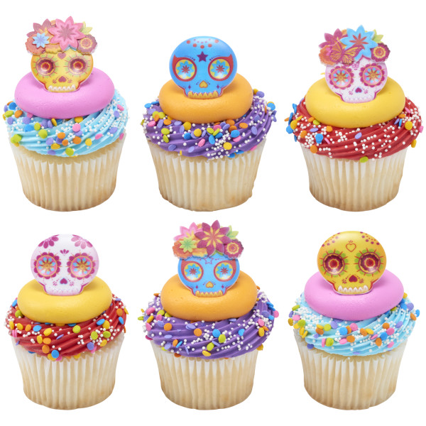 La Calavera Mask Cupcake Rings