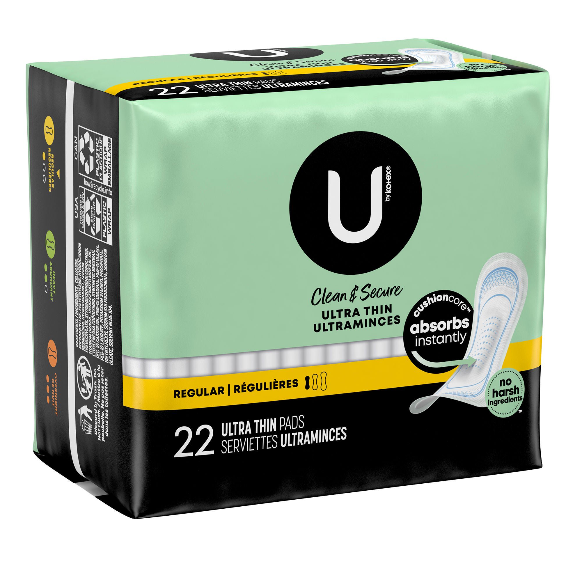 U by Kotex® Security® Ultra Thin Pad, Regular Absorbency