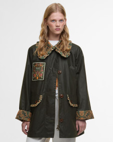 Barbour FARM Rio Maria-Clara Waxed Jacket Fern/Green Heart Print