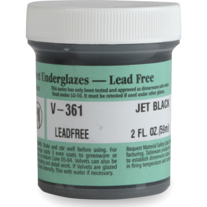 Velvet Underglaze, 2 oz, Jet Black V-361